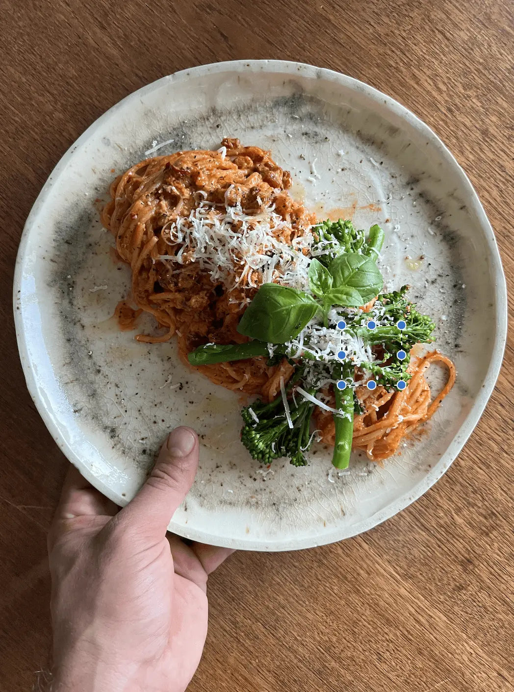 Nduja pasta m. burrata, broccolini og parmesan