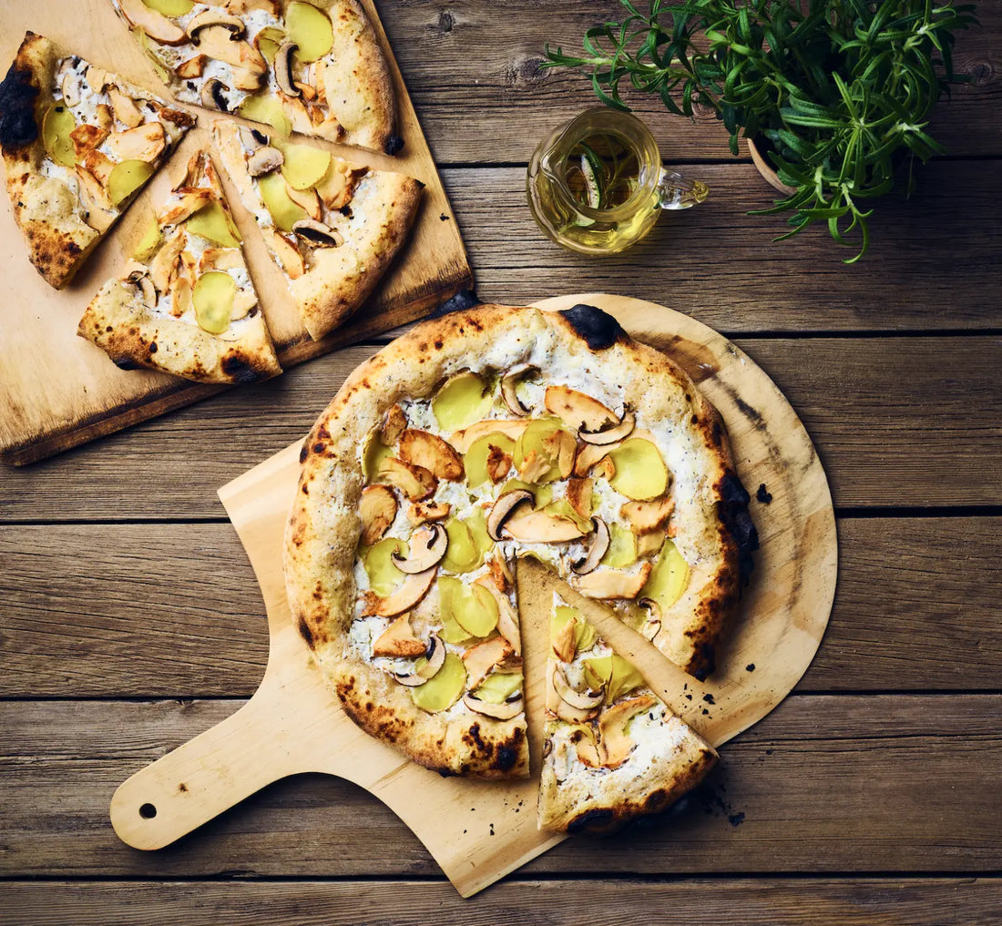 Pizza m. kartoffel, kylling og philadelphia-trøffel creme